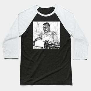 ERNEST HEMINGWAY ink portrait .1 Baseball T-Shirt